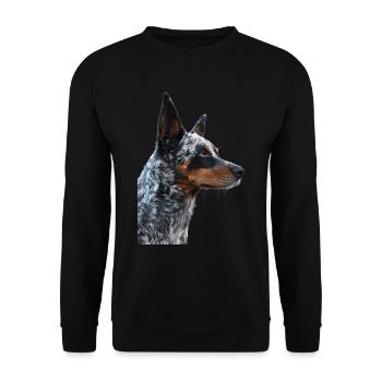 Australischer Treibhund - Unisex Pullover - Schwarz - Vorne - Alina (178cm) & Michal (187cm)