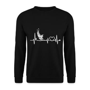 Schmetterling - Unisex Pullover - Schwarz - Vorne - Alina (178cm) & Michal (187cm)