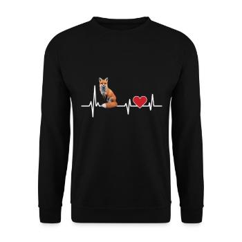 Fuchs - Unisex Pullover - Schwarz - Vorne - Alina (178cm) & Michal (187cm)