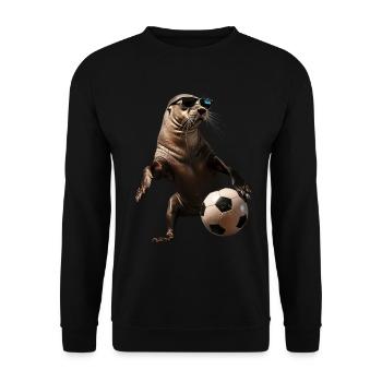 Otarie - Sweat-shirt Unisexe - noir - Devant - Alina (178cm) & Michal (187cm)
