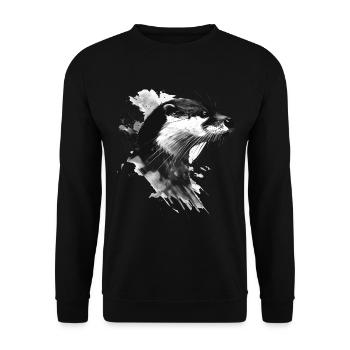 Otter - Unisex Sweatshirt - black - Front - Alina (178cm) & Michal (187cm)