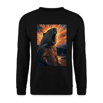 Wasserschwein - Unisex Pullover - Schwarz - Vorne - Alina (178cm) & Michal (187cm)
