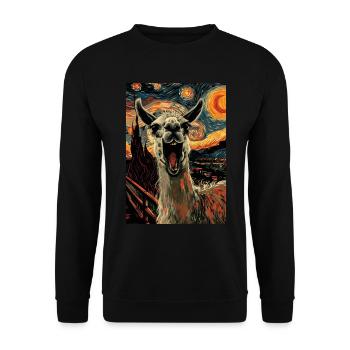 Lama - Unisex Sweatshirt - black - Front - Alina (178cm) & Michal (187cm)