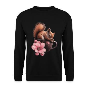 Squirrel - Unisex Sweatshirt - black - Front - Alina (178cm) & Michal (187cm)