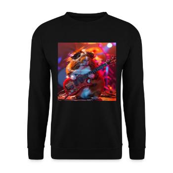 Meerschweinchen - Unisex Pullover - Schwarz - Vorne - Alina (178cm) & Michal (187cm)