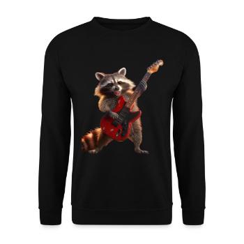 Raccoon - Unisex Sweatshirt - black - Front - Alina (178cm) & Michal (187cm)