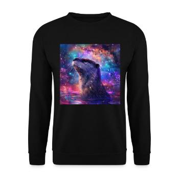 Otter - Unisex Sweatshirt - black - Front - Alina (178cm) & Michal (187cm)