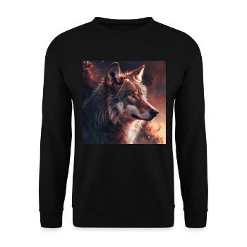 Wolf - Unisex Sweatshirt - black - Front - Alina (178cm) & Michal (187cm)