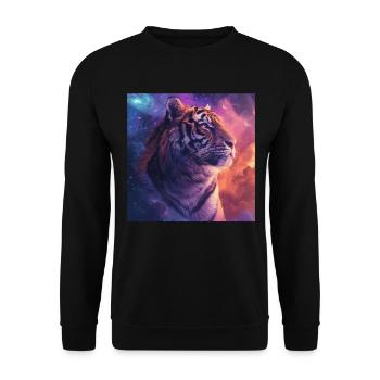 Tiger - Unisex Sweatshirt - black - Front - Alina (178cm) & Michal (187cm)