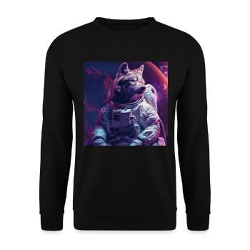 Wolf - Unisex Sweatshirt - black - Front - Alina (178cm) & Michal (187cm)