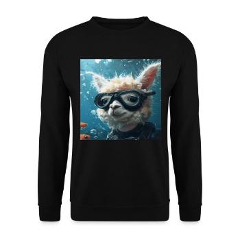 Alpaka - Unisex Pullover - Schwarz - Vorne - Alina (178cm) & Michal (187cm)