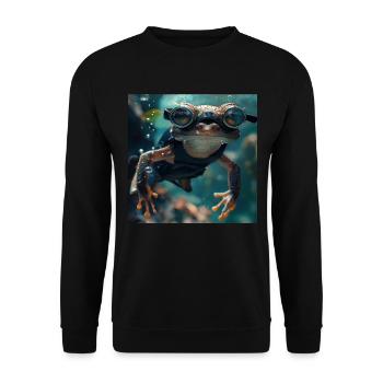 Grenouille - Sweat-shirt Unisexe - noir - Devant - Alina (178cm) & Michal (187cm)