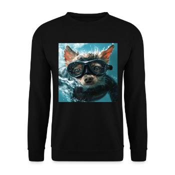 Chien - Sweat-shirt Unisexe - noir - Devant - Alina (178cm) & Michal (187cm)