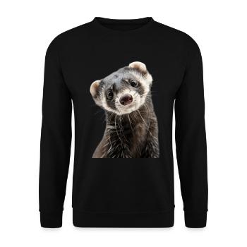 Frettchen - Unisex Pullover - Schwarz - Vorne - Alina (178cm) & Michal (187cm)