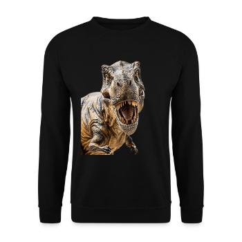 T-Rex - Unisex Pullover - Schwarz - Vorne - Alina (178cm) & Michal (187cm)