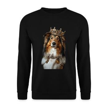 Shetland Sheepdog - Unisex Pullover - Schwarz - Vorne - Alina (178cm) & Michal (187cm)