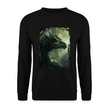 Drachen - Unisex Pullover - Schwarz - Vorne - Alina (178cm) & Michal (187cm)