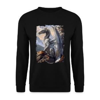 Drachen - Unisex Pullover - Schwarz - Vorne - Alina (178cm) & Michal (187cm)