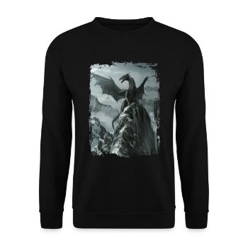 Drachen - Unisex Pullover - Schwarz - Vorne - Alina (178cm) & Michal (187cm)