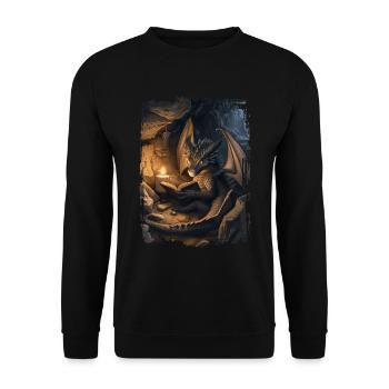 Drachen - Unisex Pullover - Schwarz - Vorne - Alina (178cm) & Michal (187cm)