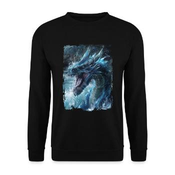 Drachen - Unisex Pullover - Schwarz - Vorne - Alina (178cm) & Michal (187cm)
