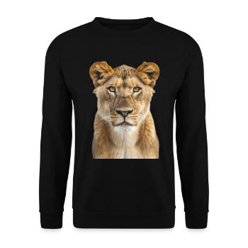 Lion - Unisex Sweatshirt - black - Front - Alina (178cm) & Michal (187cm)