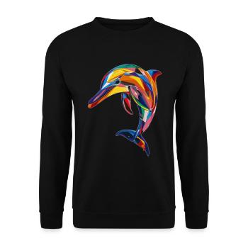 Delphin - Unisex Pullover - Schwarz - Vorne - Alina (178cm) & Michal (187cm)