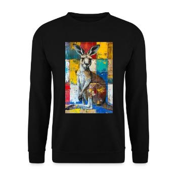 Känguru - Unisex Pullover - Schwarz - Vorne - Alina (178cm) & Michal (187cm)