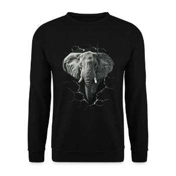 Elephant - Unisex Sweatshirt - black - Front - Alina (178cm) & Michal (187cm)