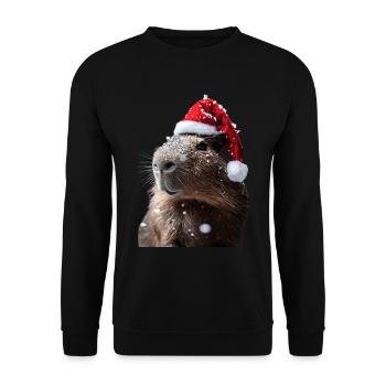 Wasserschwein - Unisex Pullover - Schwarz - Vorne - Alina (178cm) & Michal (187cm)