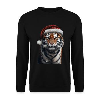 Tiger - Unisex Sweatshirt - black - Front - Alina (178cm) & Michal (187cm)