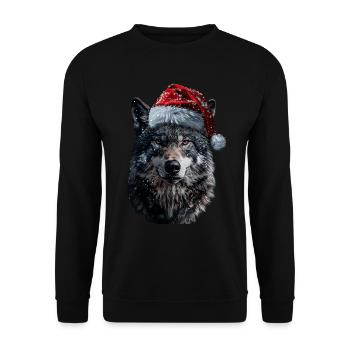 Wolf - Unisex Pullover - Schwarz - Vorne - Alina (178cm) & Michal (187cm)