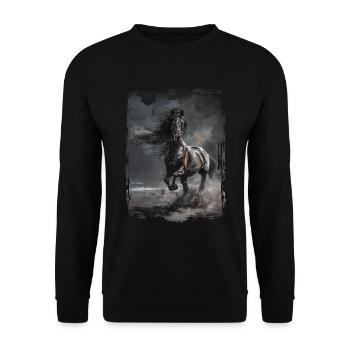 Arabisch - Unisex Pullover - Schwarz - Vorne - Alina (178cm) & Michal (187cm)