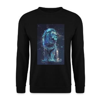 Löwe - Unisex Pullover - Schwarz - Vorne - Alina (178cm) & Michal (187cm)