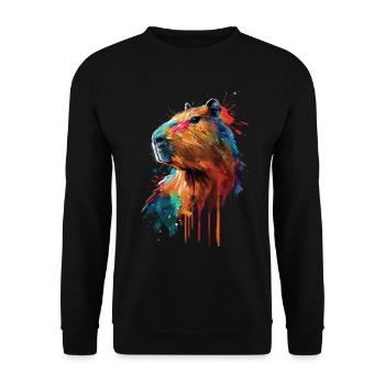 Wasserschwein - Unisex Pullover - Schwarz - Vorne - Alina (178cm) & Michal (187cm)