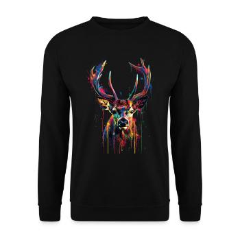 roe deer - Unisex Sweatshirt - black - Front - Alina (178cm) & Michal (187cm)