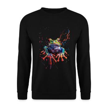 Grenouille - Sweat-shirt Unisexe - noir - Devant - Alina (178cm) & Michal (187cm)
