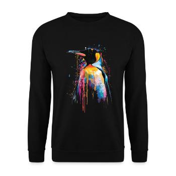 Penguin - Unisex Sweatshirt - black - Front - Alina (178cm) & Michal (187cm)