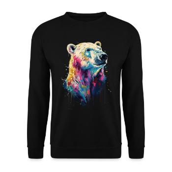 Polar bear - Unisex Sweatshirt - black - Front - Alina (178cm) & Michal (187cm)