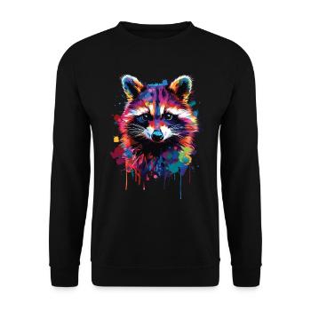 Raccoon - Unisex Sweatshirt - black - Front - Alina (178cm) & Michal (187cm)