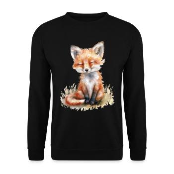 Fuchs - Unisex Pullover - Schwarz - Vorne - Alina (178cm) & Michal (187cm)