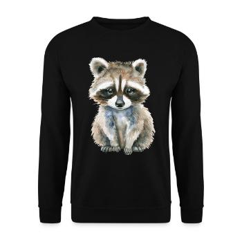 Raccoon - Unisex Sweatshirt - black - Front - Alina (178cm) & Michal (187cm)