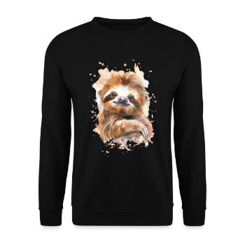 Sloth - Unisex Sweatshirt - black - Front - Alina (178cm) & Michal (187cm)
