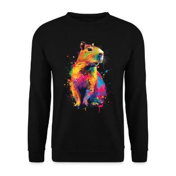 Capybara - Unisex Sweatshirt - black - Front - Alina (178cm) & Michal (187cm)