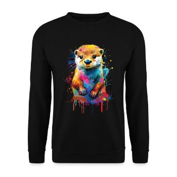 Otter - Unisex Sweatshirt - black - Front - Alina (178cm) & Michal (187cm)
