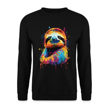 Sloth - Unisex Sweatshirt - black - Front - Alina (178cm) & Michal (187cm)