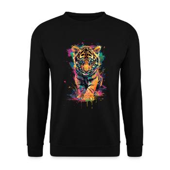 Tiger - Unisex Sweatshirt - black - Front - Alina (178cm) & Michal (187cm)