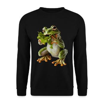 Grenouille - Sweat-shirt Unisexe - noir - Devant - Alina (178cm) & Michal (187cm)
