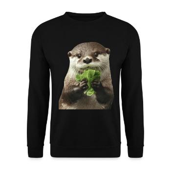 Otter - Unisex Sweatshirt - black - Front - Alina (178cm) & Michal (187cm)
