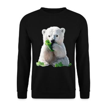 Polar bear - Unisex Sweatshirt - black - Front - Alina (178cm) & Michal (187cm)